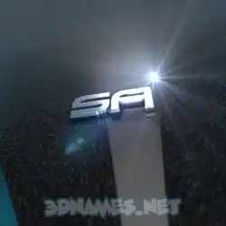 sa in Black Metalic style - 3D name wallpaper