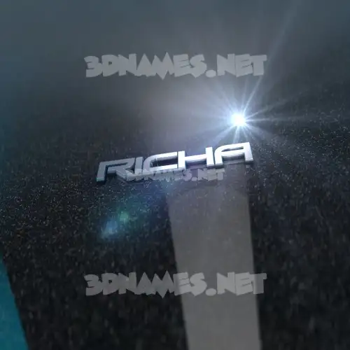 richa in Black Metalic style - 3D name wallpaper richa in Black Metalic style - 3D name wallpaper