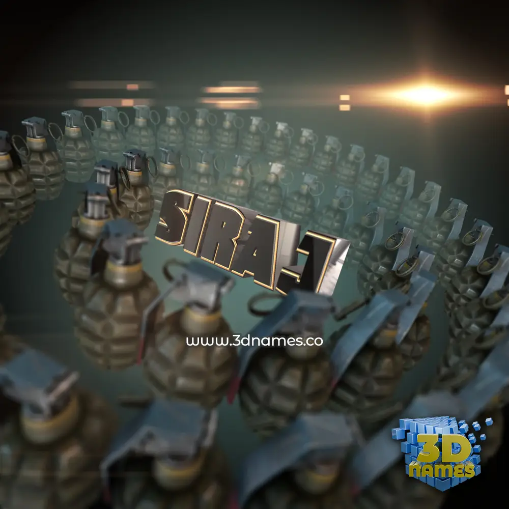 siraj in Grenades style - 3D name wallpaper