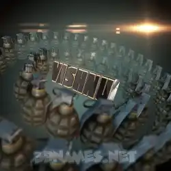 vishnu in Grenades style - 3D name wallpaper