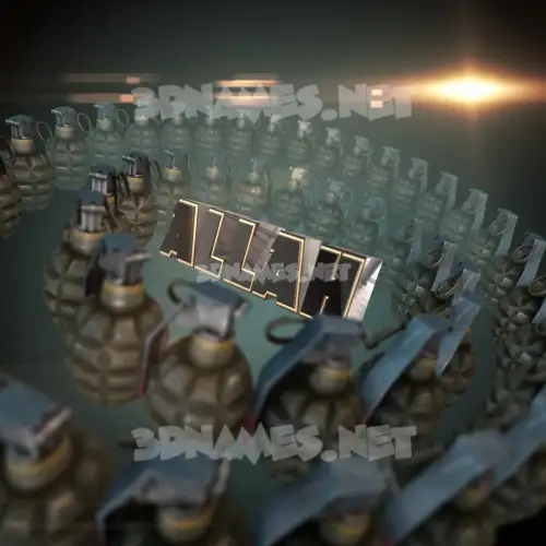 allah in Grenades style - 3D name wallpaper allah in Grenades style - 3D name wallpaper