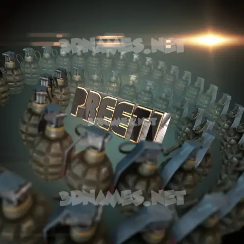 preeti in Grenades style - 3D name wallpaper