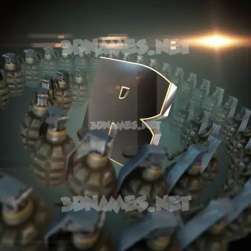 r in Grenades style - 3D name wallpaper r in Grenades style - 3D name wallpaper