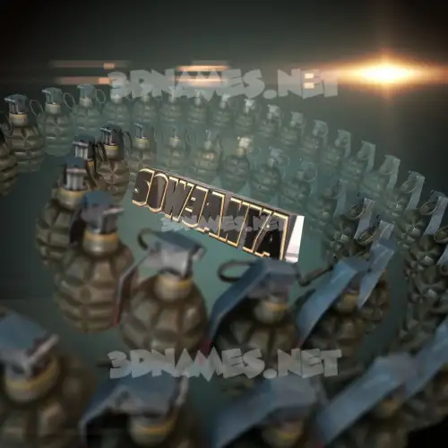 sowjanya in Grenades style - 3D name wallpaper