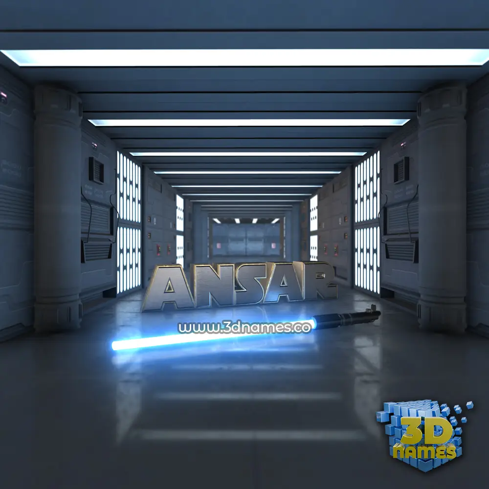 ansar in Light Saber style - 3D name wallpaper