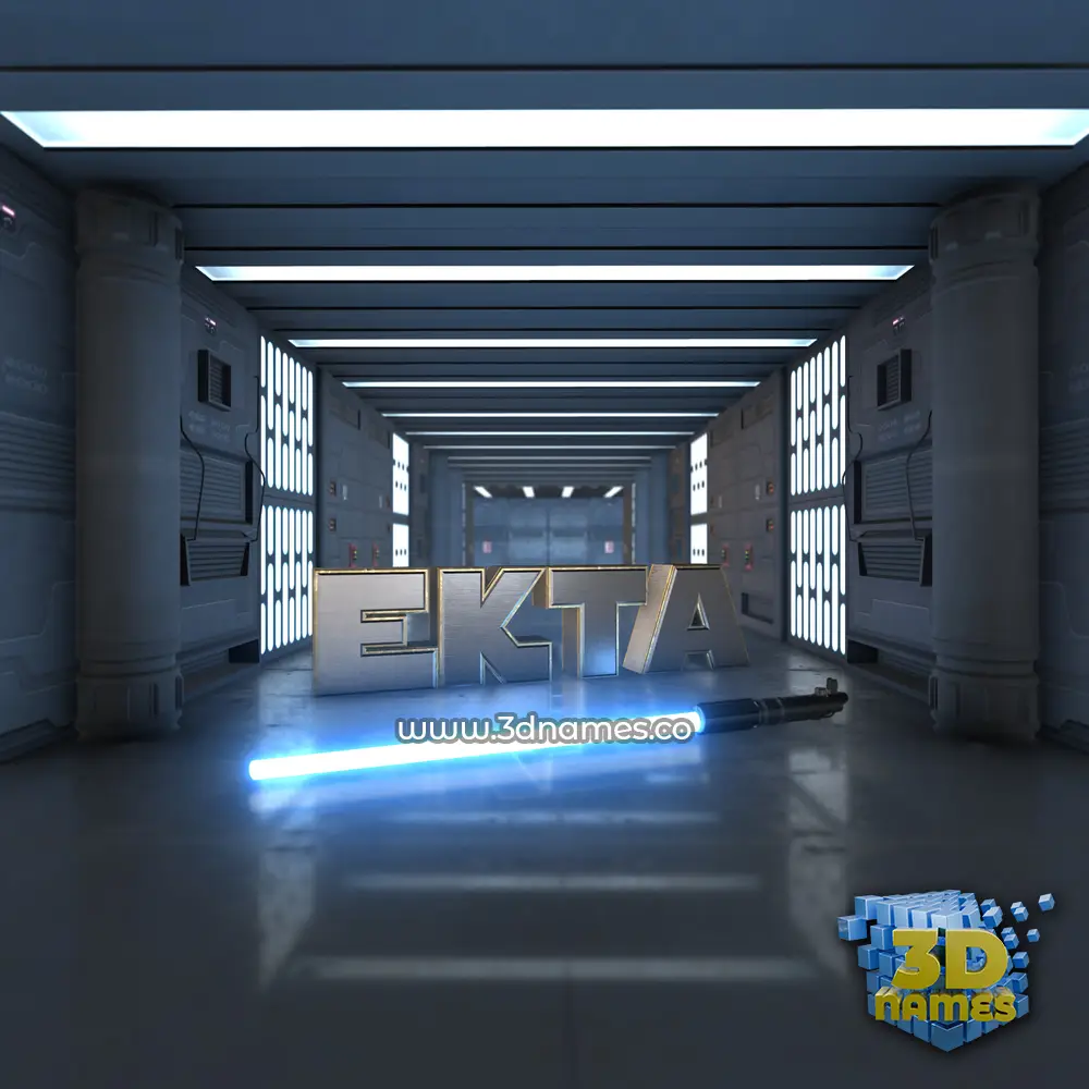 ekta in Light Saber style - 3D name wallpaper