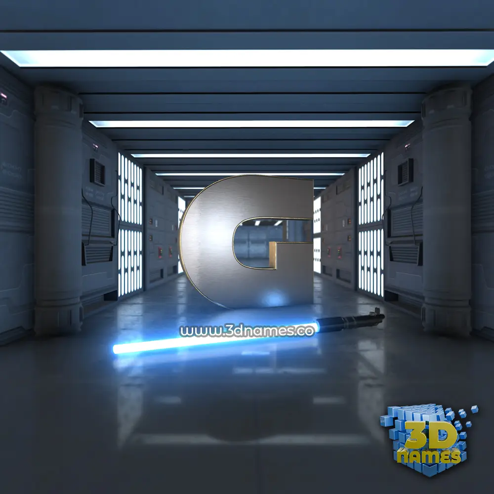 g in Light Saber style - 3D name wallpaper