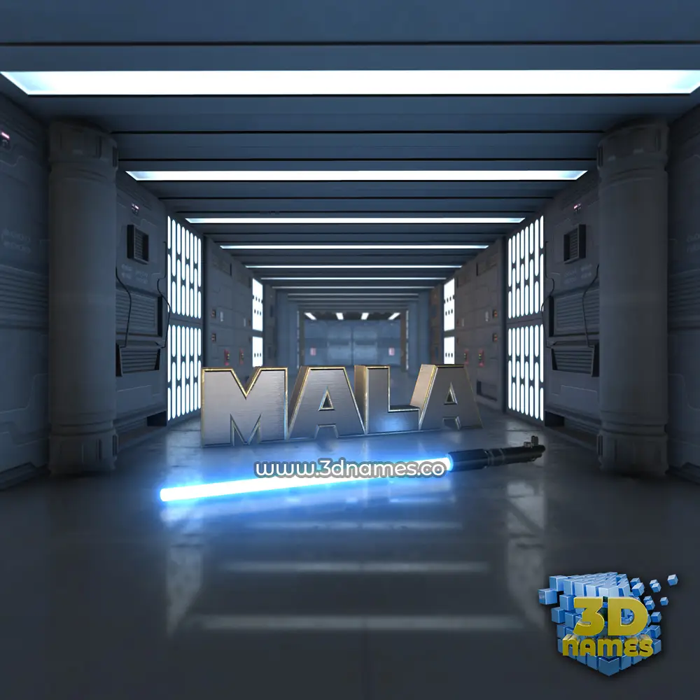 mala in Light Saber style - 3D name wallpaper mala in Light Saber style - 3D name wallpaper