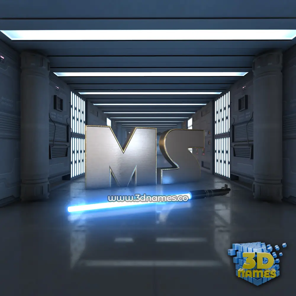 ms in Light Saber style - 3D name wallpaper