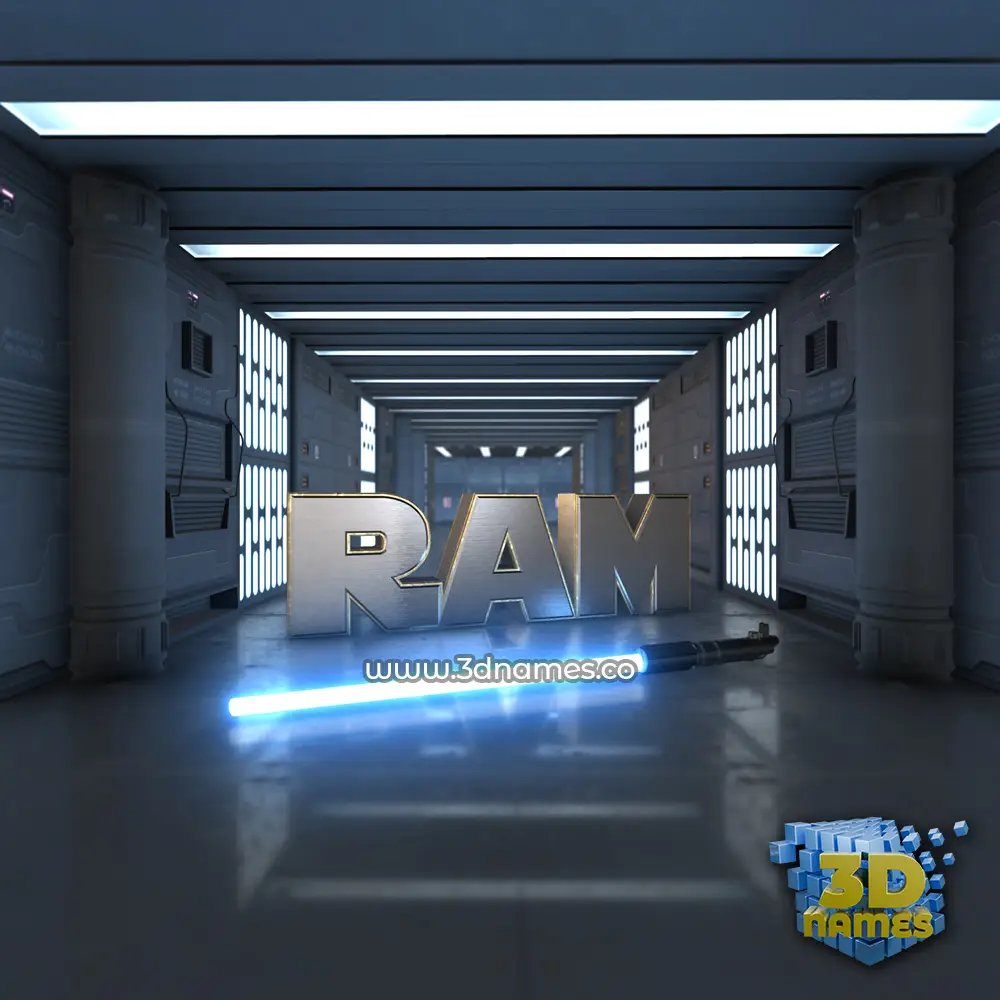ram in Light Saber style - 3D name wallpaper