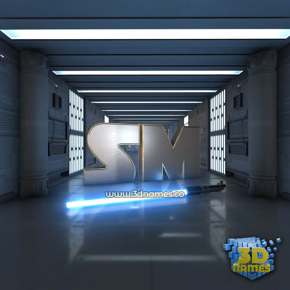 sm in Light Saber style - 3D name wallpaper