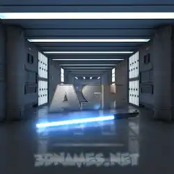 ash in Light Saber style - 3D name wallpaper
