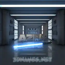azra in Light Saber style - 3D name wallpaper