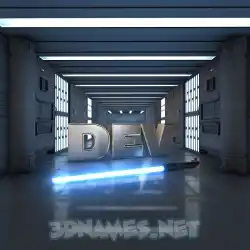 dev in Light Saber style - 3D name wallpaper
