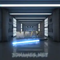 naaz in Light Saber style - 3D name wallpaper