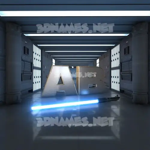 ab in Light Saber style - 3D name wallpaper