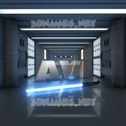 avi in Light Saber style - 3D name wallpaper