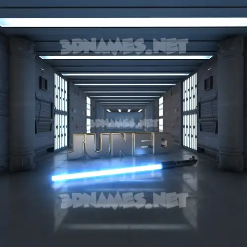 juned in Light Saber style - 3D name wallpaper