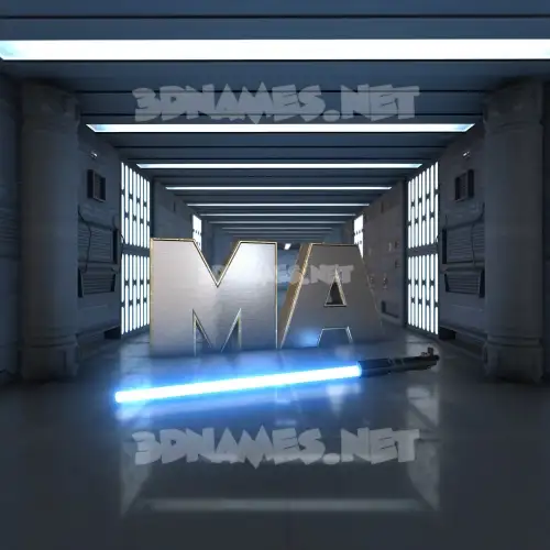 ma in Light Saber style - 3D name wallpaper