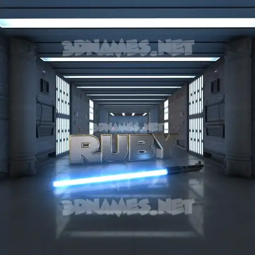 ruby in Light Saber style - 3D name wallpaper