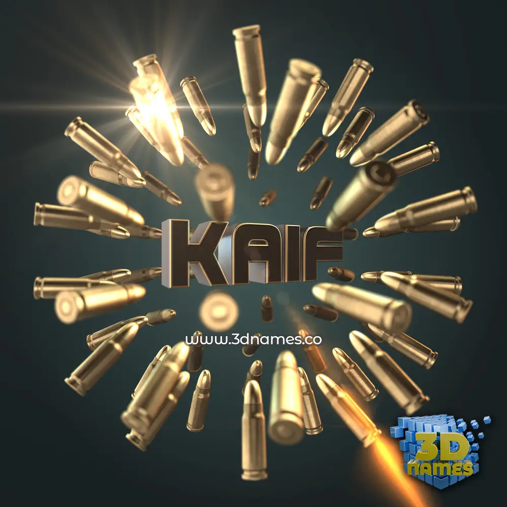 kaif in Bullet Time style - 3D name wallpaper