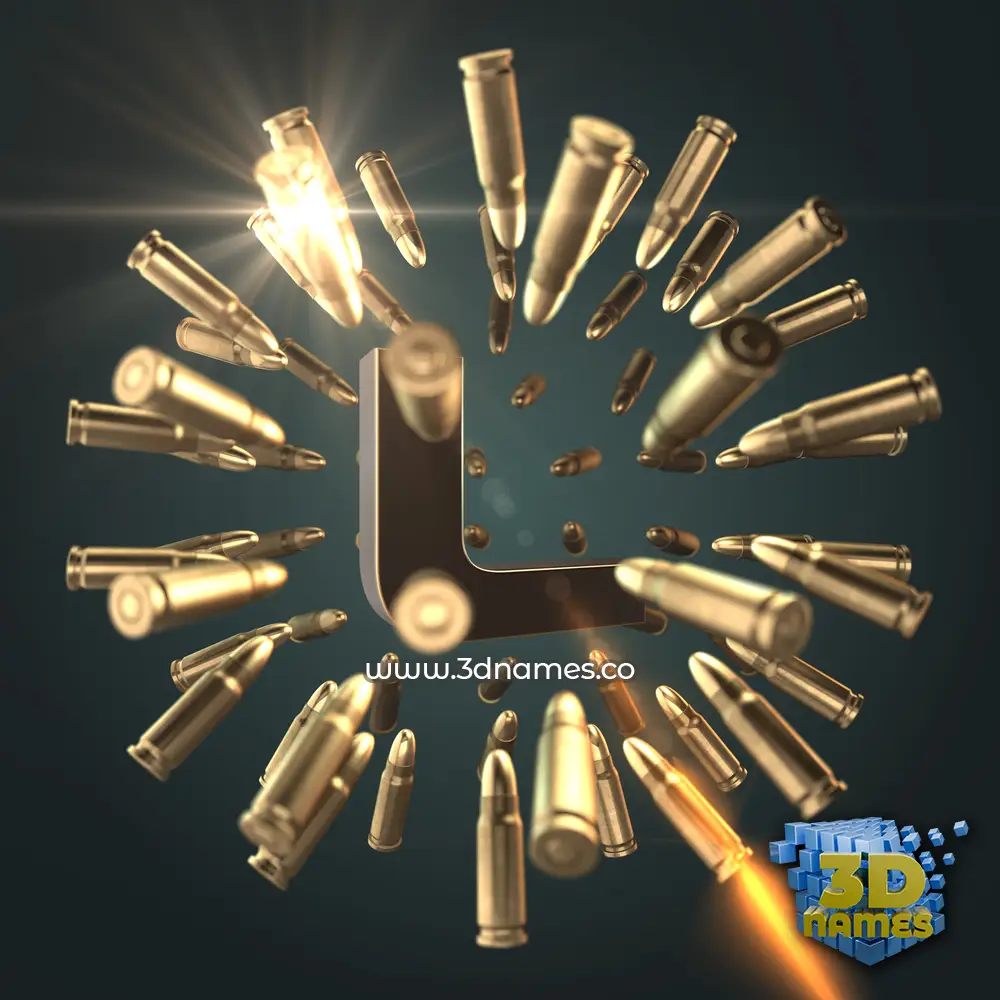 l in Bullet Time style - 3D name wallpaper