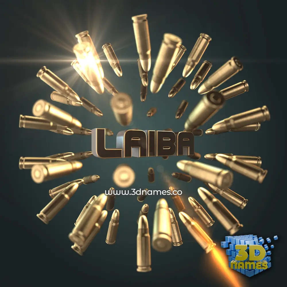 laiba in Bullet Time style - 3D name wallpaper