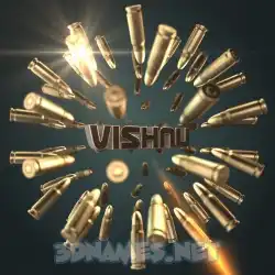 vishnu in Bullet Time style - 3D name wallpaper