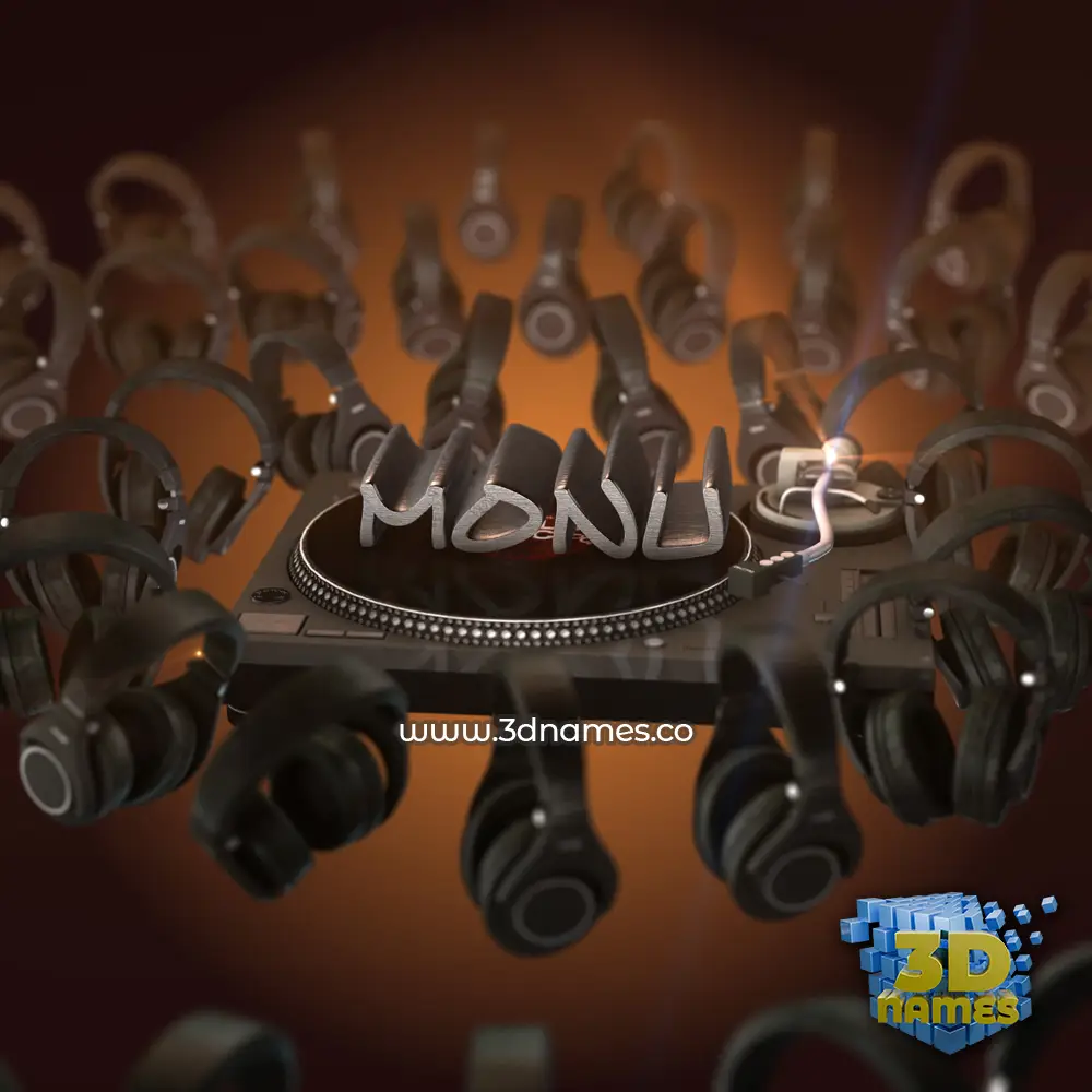 monu in DJ Yourself style - 3D name wallpaper