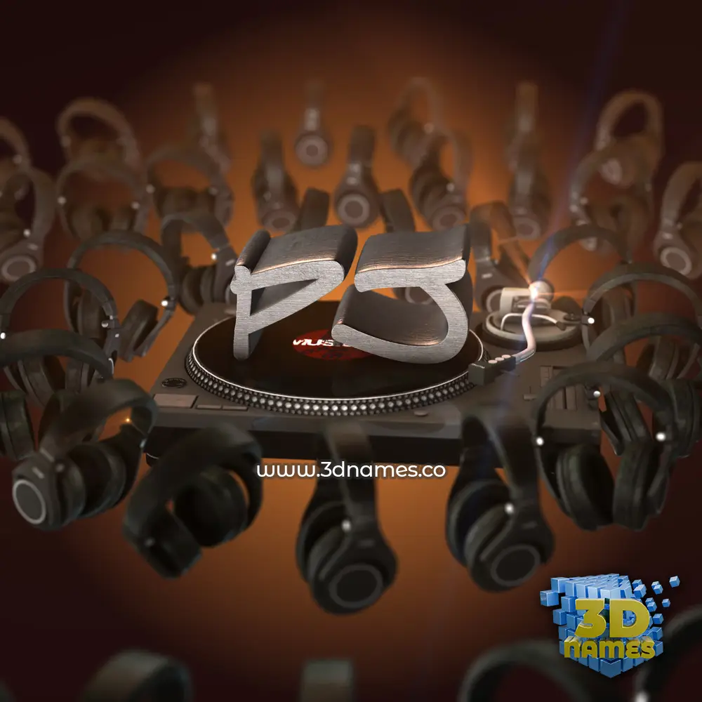 pj in DJ Yourself style - 3D name wallpaper