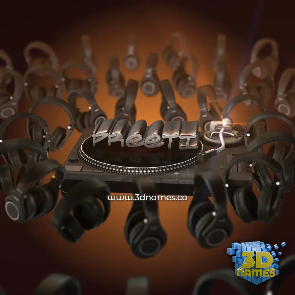 preeti in DJ Yourself style - 3D name wallpaper