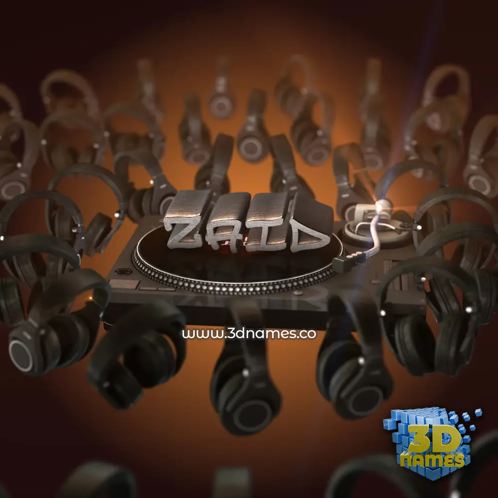 zaid in DJ Yourself style - 3D name wallpaper