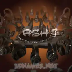 ash in DJ Yourself style - 3D name wallpaper