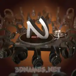 n in DJ Yourself style - 3D name wallpaper
