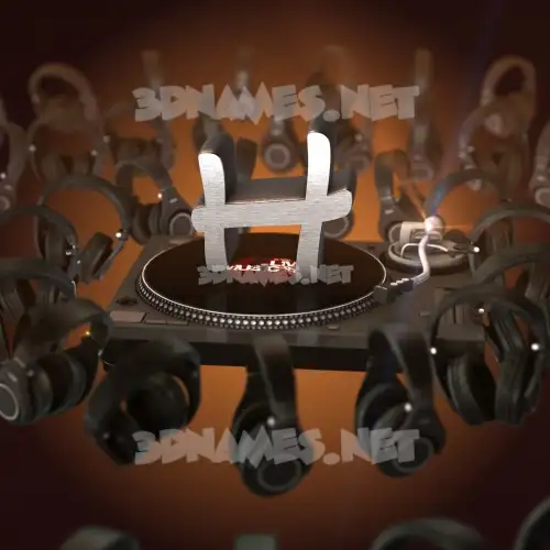 h in DJ Yourself style - 3D name wallpaper