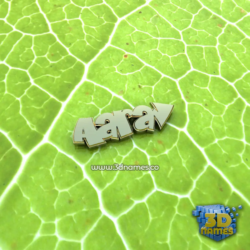 aarav in Gold Leaf style - 3D name wallpaper