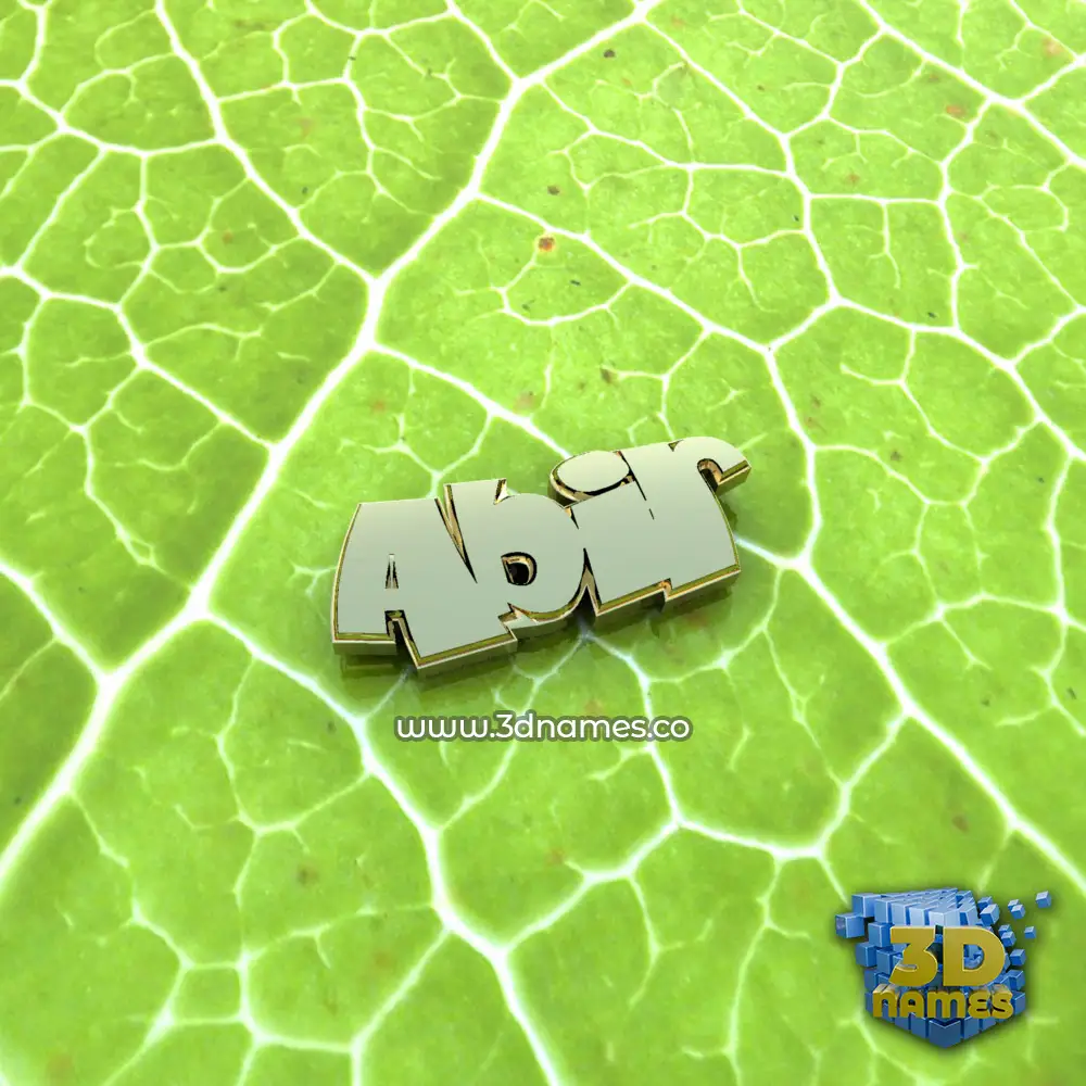 abir in Gold Leaf style - 3D name wallpaper