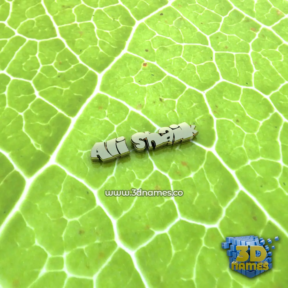ali shaik in Gold Leaf style - 3D name wallpaper
