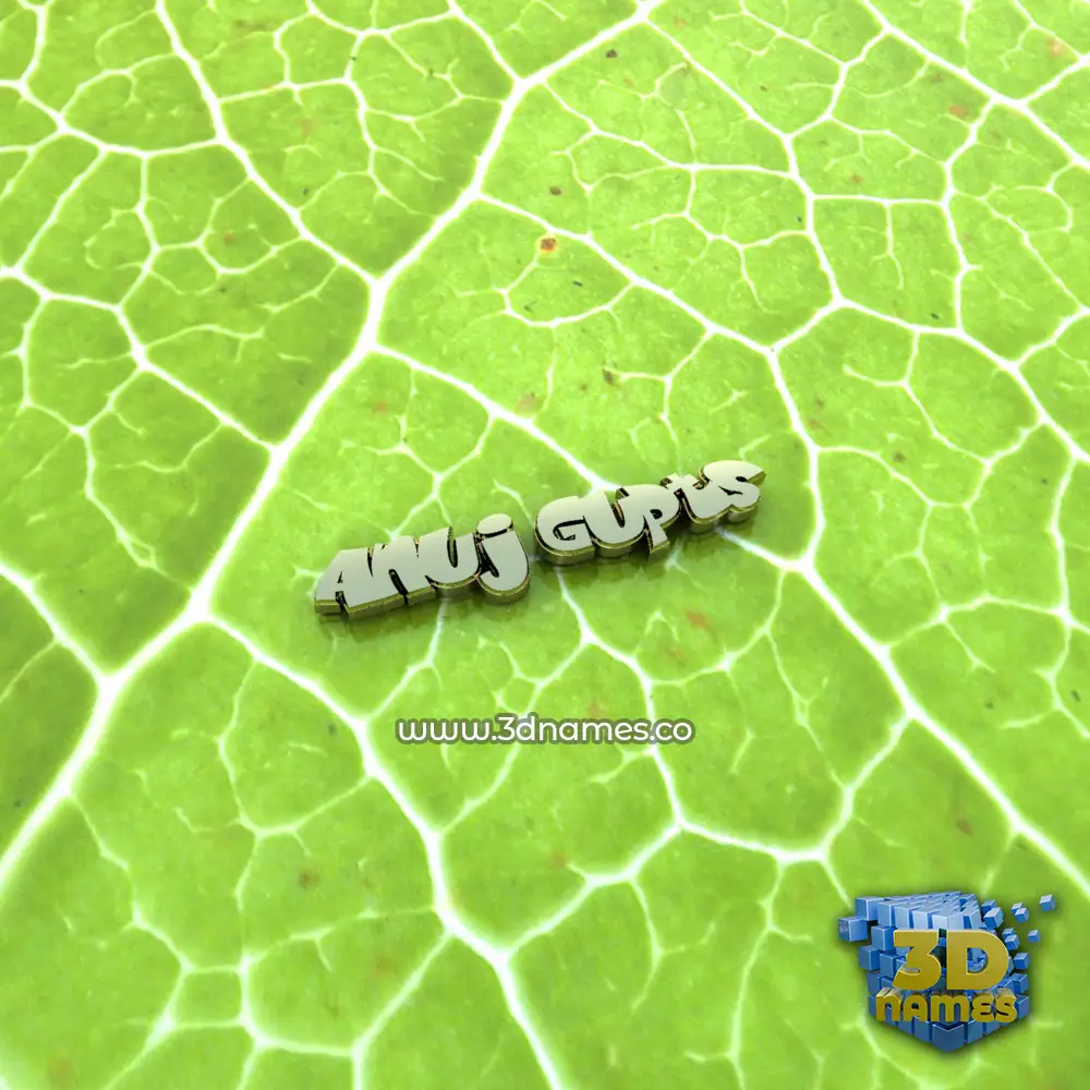 anuj gupts in Gold Leaf style - 3D name wallpaper