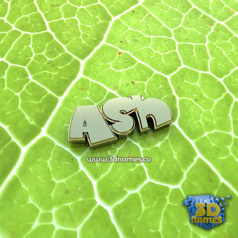 ash in Gold Leaf style - 3D name wallpaper