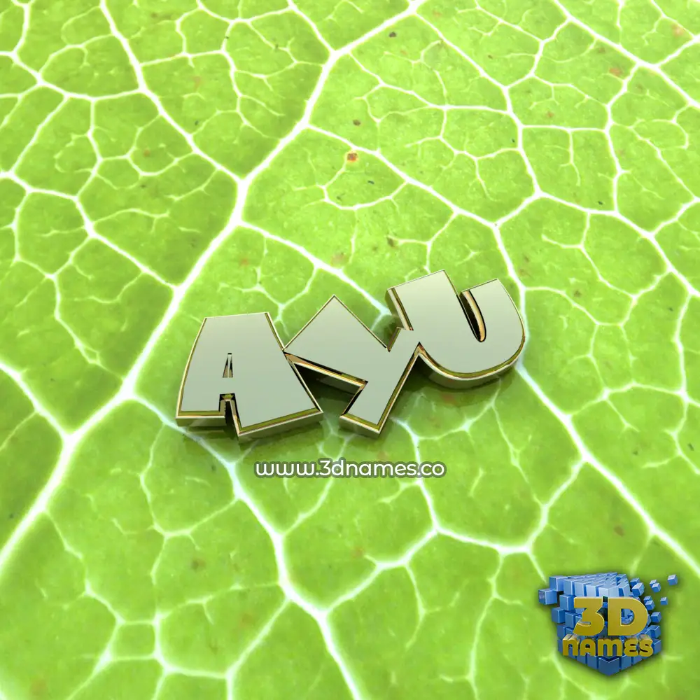 ayu in Gold Leaf style - 3D name wallpaper ayu in Gold Leaf style - 3D name wallpaper