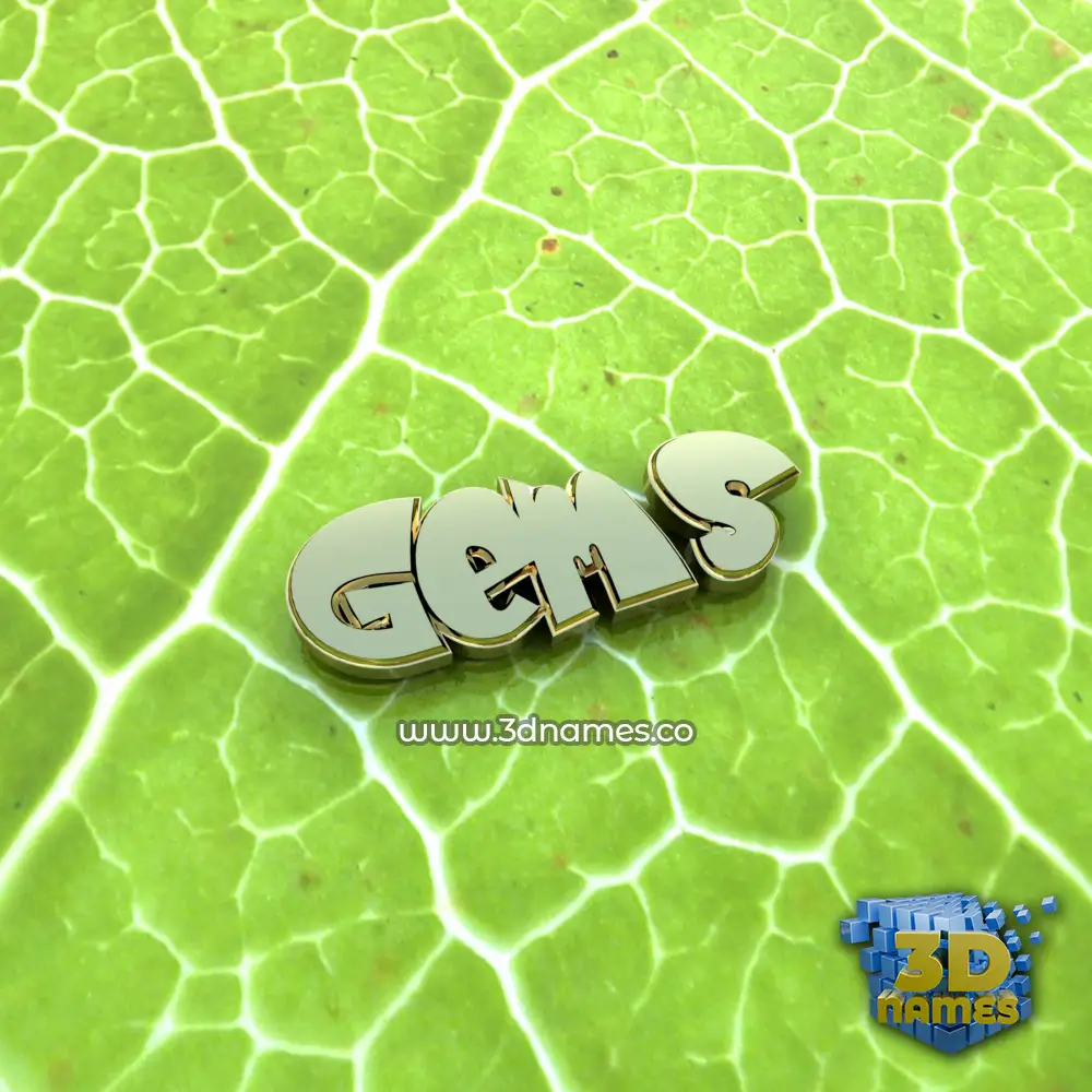 gems in Gold Leaf style - 3D name wallpaper gems in Gold Leaf style - 3D name wallpaper
