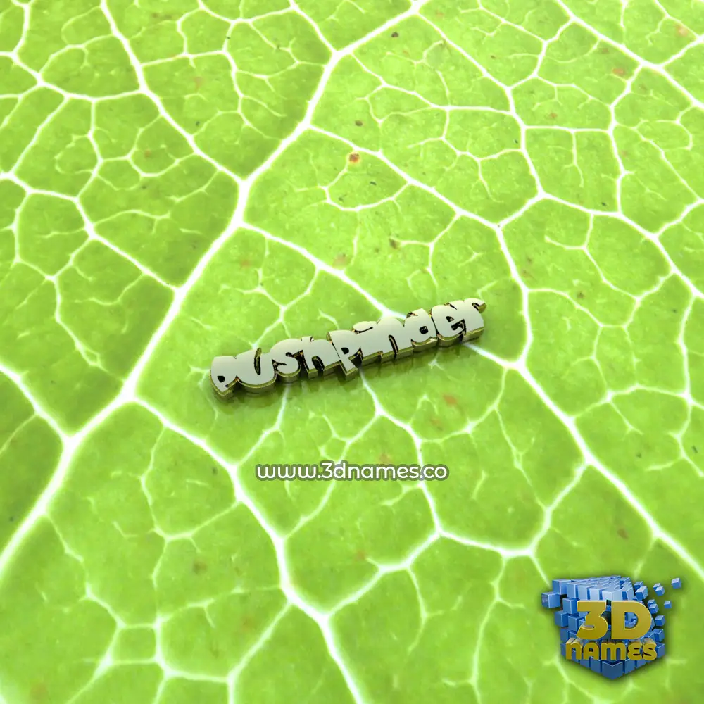 pushpinder in Gold Leaf style - 3D name wallpaper