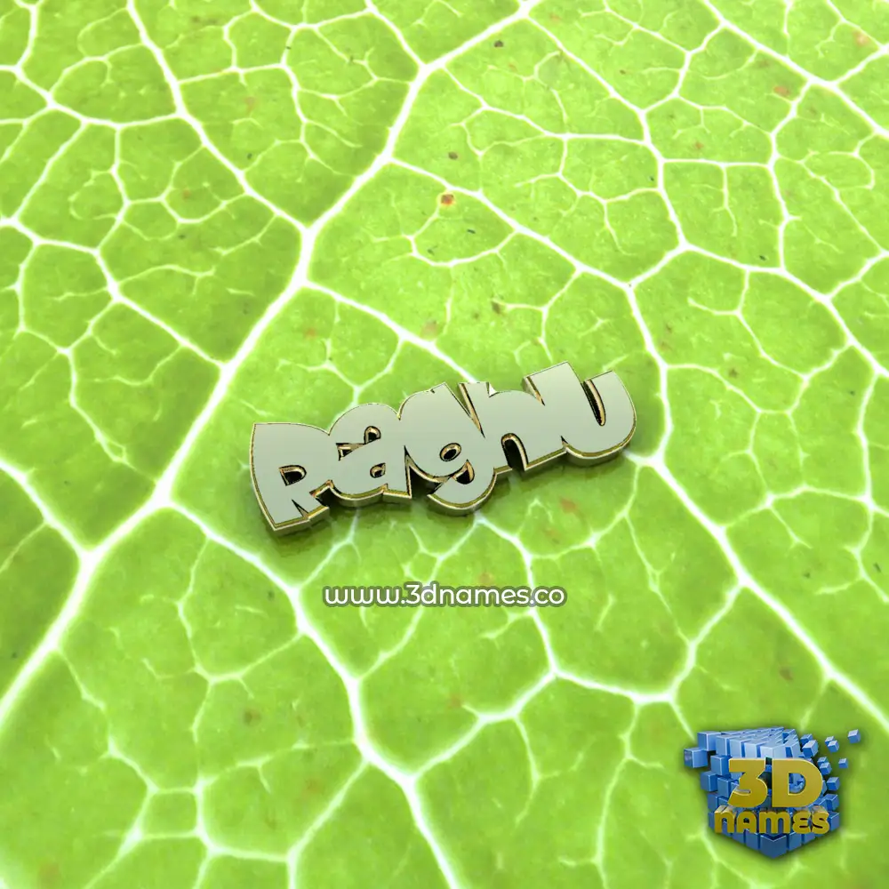 raghu in Gold Leaf style - 3D name wallpaper