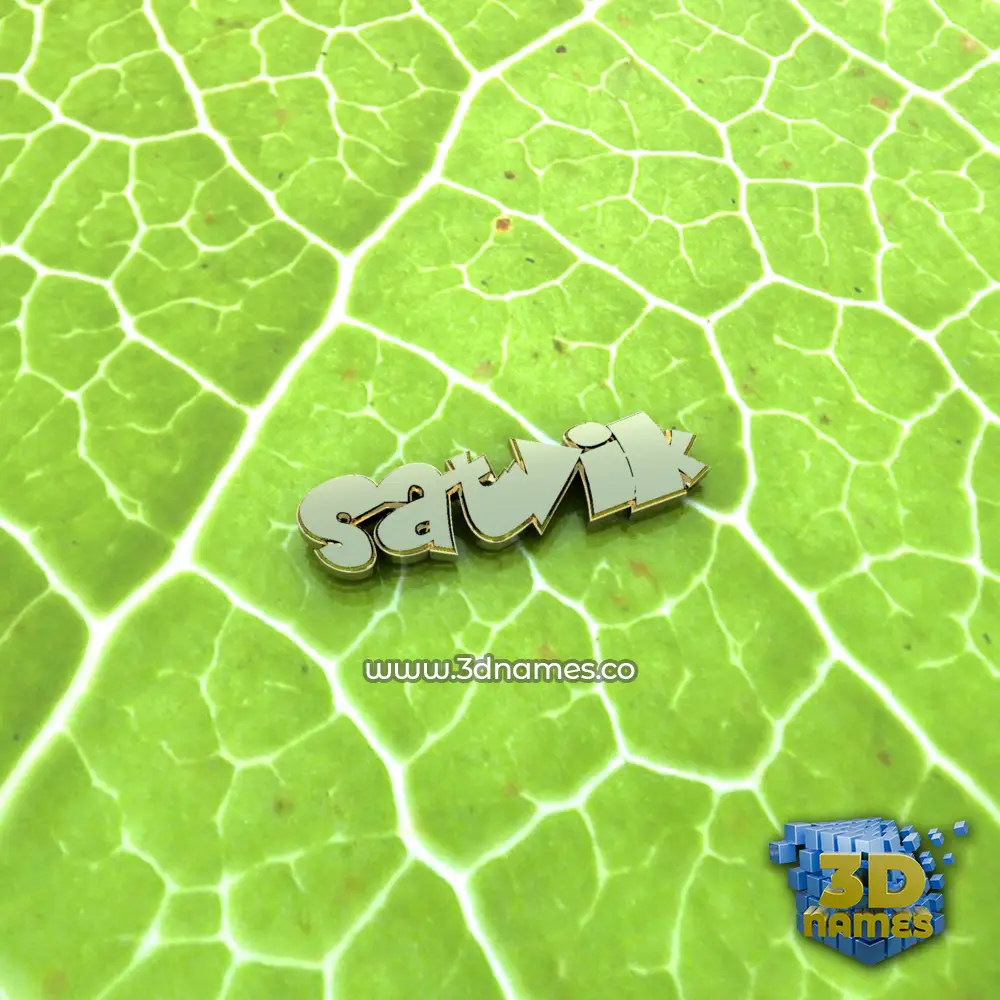 satvik in Gold Leaf style - 3D name wallpaper