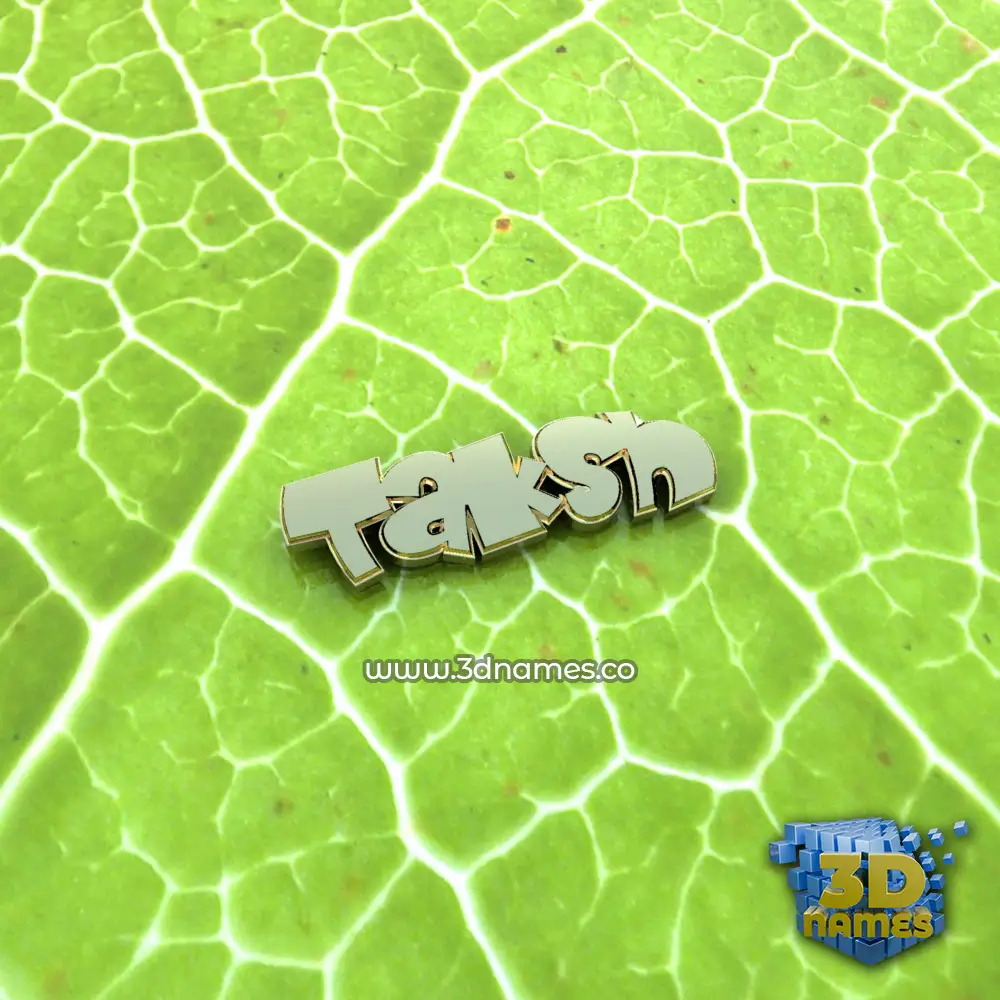 taksh in Gold Leaf style - 3D name wallpaper
