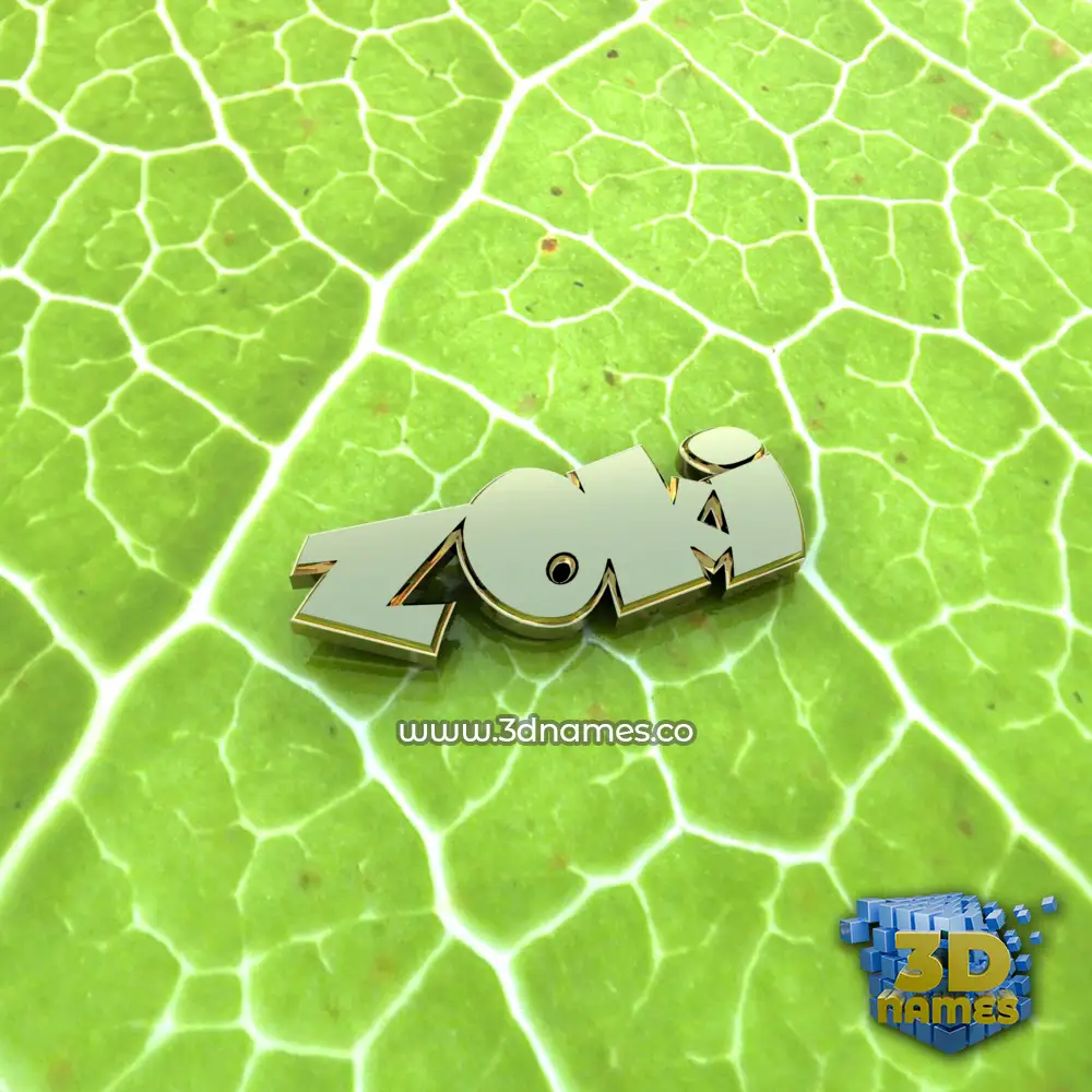 zoki in Gold Leaf style - 3D name wallpaper zoki in Gold Leaf style - 3D name wallpaper