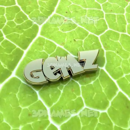gemz in Gold Leaf style - 3D name wallpaper gemz in Gold Leaf style - 3D name wallpaper