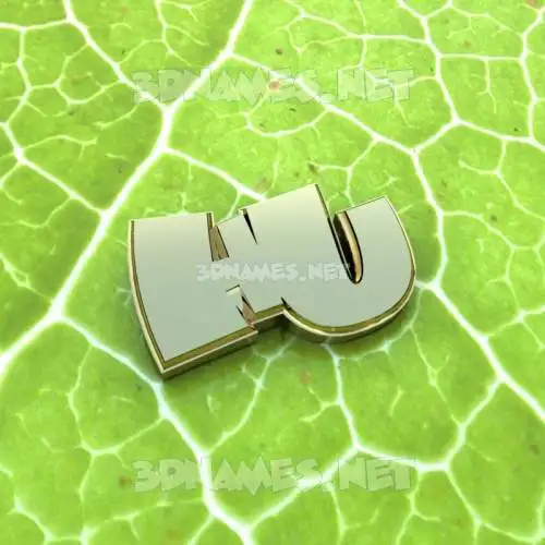 hu in Gold Leaf style - 3D name wallpaper