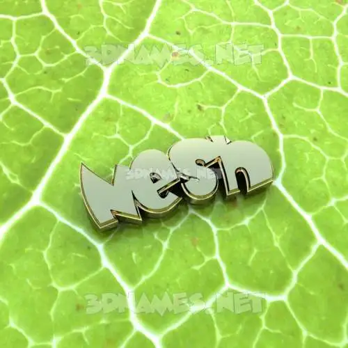 nesh in Gold Leaf style - 3D name wallpaper